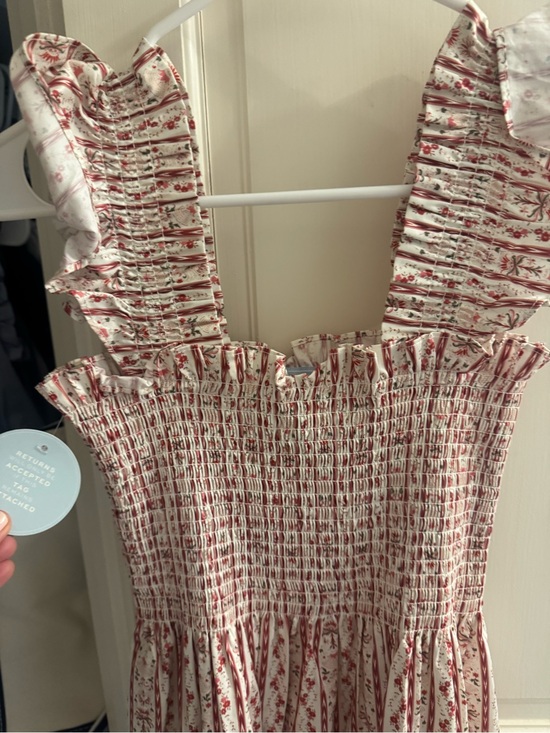 Hill House Dresses & Skirts - Hill House Red and Cream Smocked Floral Maxi Dress